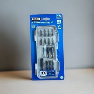 Hart 15 pc Impact Driver Bit Set NEW Torsion Zone